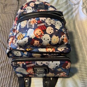 Loungefly Doctor Who Character Print Backpack w/matching wallet.